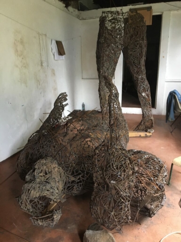 Richard Korblah, sculpture atelier, 2019-12-04