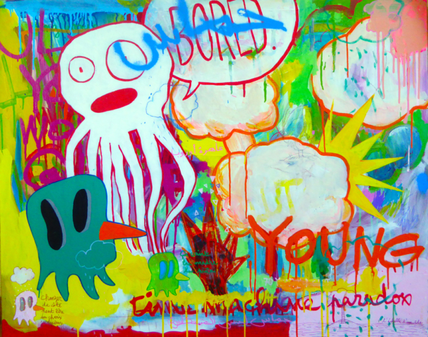 The time machine paradox, 80 x 100 cm, acrylique sur-toile, 2016