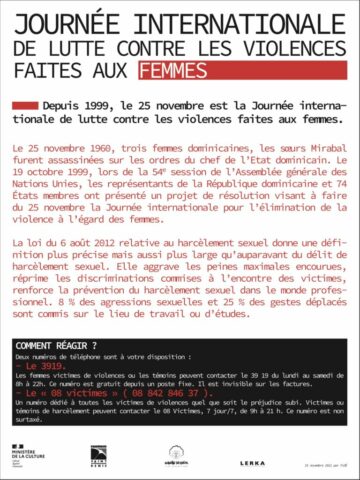 Floe, affiche 25 novembre droits des femmes