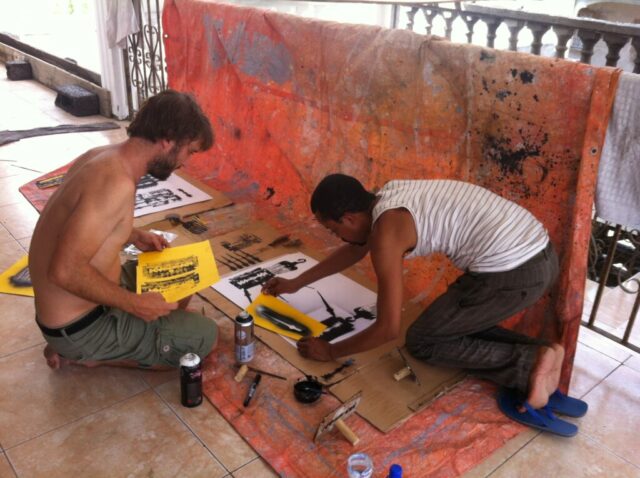 Koif Jean Marc Lacaze, Seda, atelier pochoir Moroni, nov 2014